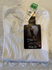Vtg Vanity Fair Full White Slip New Old Stock 34/28” No Cling Nylon Antron III