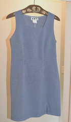 Vintage DBY Ltd Short Sleeve Mini Blue Black Plaid Square Neck Dress Sz. 9