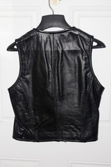 Vintage Wilson Genuine Black leather Vest with zipper and mini skirt size 12