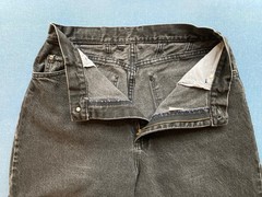 Vintage 90s Denim High Waist Jeans, Black, Medium, 31″ Waist