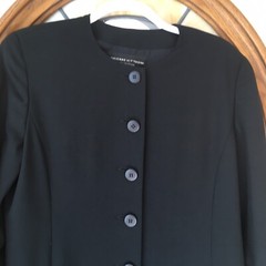 Adrienne Vittadini Vintage 90’s Fine Wool Button Front Stylish Black Coat. 10