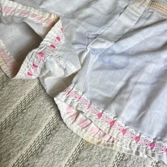 RARE VTG 70s Lee white pink ribbon cat shorts size 30-32 undergarment loungewear