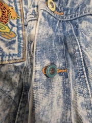 VTG Major Damage Denim Jacket Unisex XL Hip Hop Streetwear Size 3 Acid Wash