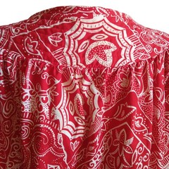 True Vintage House Dress 46/48 Larwin Paisley Print Quilted Collar Cotton Snap