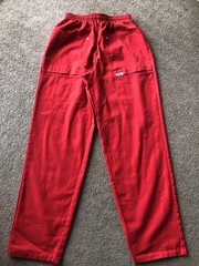 Vintage PEP Pandora USA Red Pants Womens 9/10 Elastic Waist Draw Pull On 24×28