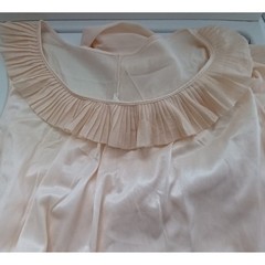 Vintage Sears Nylon Nightgown L 37.5/40.5 Long Ivory Ruffle 1950s Grandmacore