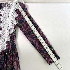 Vintage Jessica McClintock Gunne Sax Dress Size 3 4 Floral Lace Trim Cottage