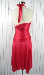 Vintage 90s Cache Red Slinky Jersey Halter Ruched Dress Size 2 Small S
