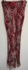 Vtg Y2K Willi Smith 100% Silk Maxi Skirt Red White Leaf Cottagecore Fairy Sz 10
