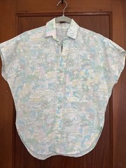 Vintage Pastel Shirt 80s Beach Mom Cherokee Brand No Tag Button Up