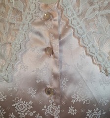 VTG 80s Joni Blair Romantic Lace Collar Pink Satin Dress Sz 7 Cottage Prairie