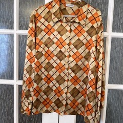 Weinberg Multicolor Silk Long Sleeve Shirt Size XL/Eur 56 Made In Paris