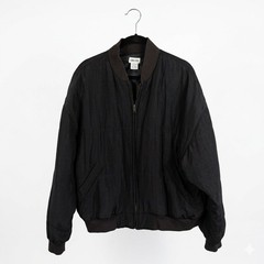 Rare Vintage 100% Silk Women’s Black Bomber Jacket – Oblisk Medium