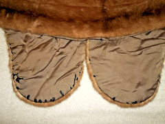 NEIMAN MARCUS MINK FUR STOLE WRAP SHAWL JACKET BROWN VINTAGE ORIGINAL LABEL