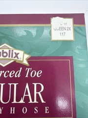 Vintage Women’s Pantyhose Publix Reinforced Toe Size Queen 2x 117