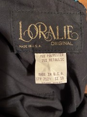 Loralie Original Prom Dress; Vintage; Velvet Metallic Royal Blue Size 10
