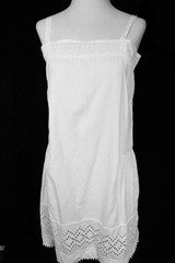 Antique 1920’s French White Cotton Slip/Night Gown Size Small Excellent Cond