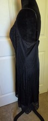 Vintage Vanity Fair Black Satin Lace Slip Dress Nightgown Size 36 / 24″ 42