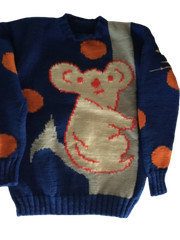 Princess Diana replica sweater pullover Koala Bear 1980’s blue adorable!