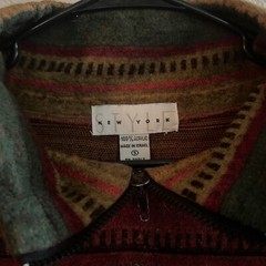 Vintage Style New York Aztec Women’s Pullover Small 1/4 Zip Grandpa Style Sz S