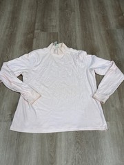 Vintage LL Bean Turtleneck Shirt Women Light Pink Basic Cotton Polyester Blend M
