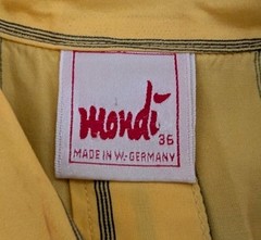 Vtg Mondi Women’s Shirt Pullover Button Back Loop Collar Striped W Germany 36