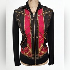 Ralph Lauren Vintage Equestrian Wool And Silk Sweater Zip Jacket Women’s Size M