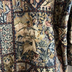 Vintage FSTOP Women’s L Multicolor Tapestry Blazer USA 80s 90s Animals Floral
