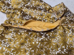 VTG 1960s Gold Brocade Cheongsam Qipao Dress Handmade Silk Jacquard Fully Lined