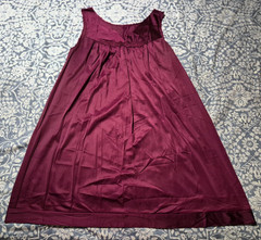 Vtg Vanity Fair Semi Sheer Silky Nylon Burgundy Wine Dress Nightgown 1X NWOT