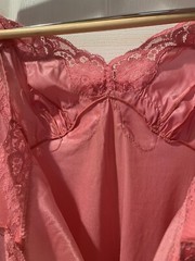 Vintage Lingerie S No Tags Vassarette Pink Full Slip Dress Lace See Measurements