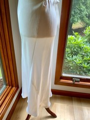 1930s Bridal Nightgown | Embroidered Bias Cut Boudoir Gown | Ivory 30DI