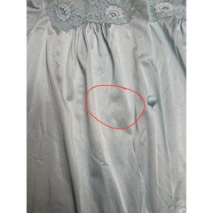 Lorraine Vintage Light Blue Lace Button Front Nightgown Housecoat Short Sleeve
