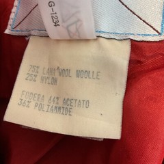 Vintage Fendi Wool Coat Womens 44 Red Batwing Peacoat Jacket Embellished Buttons