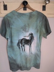 Vintage Y2K Hand Painted Signed Fairy Unicorn Tee From Bueno Aires Argentina