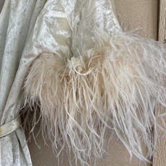 Vtg NWT Bill Tice Montaldo Ivory Velvet Lingerie Old Money Hollywood Regency