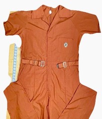 VTG 60/70s Caper Cover Alls Mechanic Disco Mod Atomic Retro Jump Suit Hippy L
