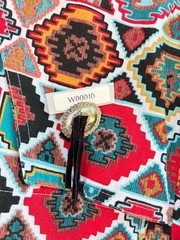 Vintage Southwestern Western Shirt Womens S Aztec Geometric Print Snap Front USA