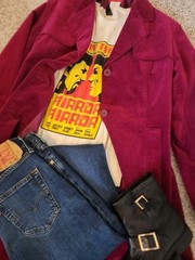 ⚡️VTG RARE 🔥 ESPRIT Magenta Velvet Trench Y2K INDIE SLEAZE L retro festival 💖