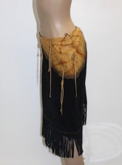 Kobler Vintage Leather Sioux Suede Skirt Size L