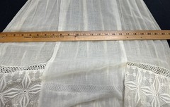 Antique Edwardian Day Dress Cotton Lace Embroidered 1900’s Prairie Long S/M