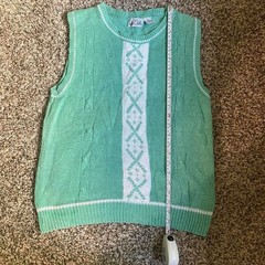 Vintage 80s 90s Wye Oaks Teal Retro Sweater Ski Vest