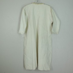 Antique Linen Chemise Nightgown Victorian Edwardian Lace Pullover 3/4 Sleeve