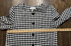 Toni Todd Blazer Women’s Size 12 Short Black White Checkered 4 Button Front VTG