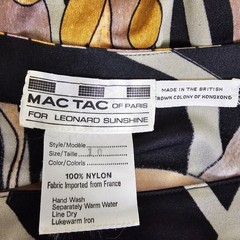 Vintage 70s Mac Tac Paris Leonard Sunshine Floral Nylon 2pc Skirt Set Disco Luxe
