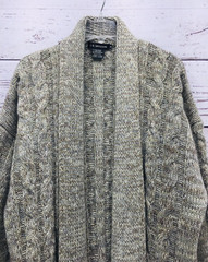 Vintage IB Diffusion Duster Cardigan Sweater Wool Blend Open Thick Cable Knit-M
