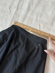 1880s Victorian Antique Black Mourning Gabardine Long Skirt Womens XXXS 20in