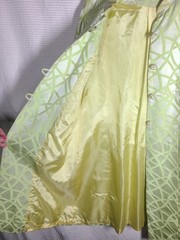 Vtg 60s Silk Spring Coat Lime Green Chartreuse Mid Length Knot Buttons M L