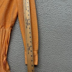 Vtg 70’s Fred Rothschild Dress Womens S Orange Shimmer Oversized Dagger Collar