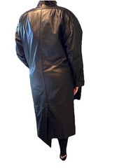 Jacqueline Ferrar Vintage Medium Trench Coat 1980s-90s Black Genuine Leather